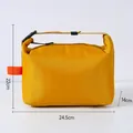 Bright yellow insulated lunch bag with adjustable handle, 24.5cm width for office or camping - Dumpling Style Insulated Bag / Yellow