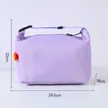 Large light purple insulated lunch bag with 24.5x14x22cm dimensions for outdoor picnic - Dumpling Style Insulated Bag / Purple