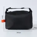 Black large capacity insulated lunch bag for office with 24.5x22x14cm dimensions - Dumpling Style Insulated Bag / Black