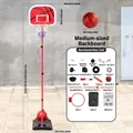 Canasta de baloncesto ajustable infantil 70-175cm con lista de accesorios - Canasta de baloncesto de hierro ajustable de 1,75 m (70-175 cm) / Rojo
