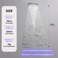 Long beaded bridal veil with imitation pearls, measuring 255cm in length and 30cm in width. - Extra Long Artificial Pearl Dotted Veil (HS-J7559)