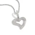 Collier pendentif cœur glacé avec micro-pavé de zircone cubique en finition argent - (Style 4) Argent + 60cm Chaîne Corde
