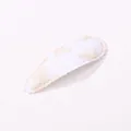 Elegant white fabric BB hair clip with delicate cream floral embroidery. - White Embroidered (21)