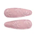 Set of two pink daisy embroidered fabric snap hair clips, cute floral BB clips for girls - Pink Daisy Style (13)
