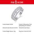 Élégante bague en argent S925 sertie de plusieurs rangées de moissanite scintillante. - Taille US 7 / Moissanite