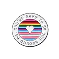 Runde Regenbogen Herz Metall Brosche Pin mit You're Safe To Be You Around Me Spruch. - Regenbogen Herz Stil (QHXZ656)
