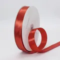 High-quality 2.5cm wide red polyester satin ribbon for elegant gift wrapping and cake boxes - 91m / 139# Rust Red