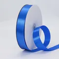 Royal blue 2.5cm wide polyester satin ribbon roll for gift wrapping and baking decor. - 91m / 350# Royal Blue
