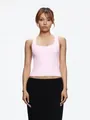 Débardeur racerback moulant à col carré et haute élasticité en rose doux sport - Rose