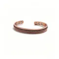 Adjustable 8mm magnetic copper cuff bracelet with twisted rope design for men and women - Scarlet