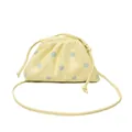 Fashionable yellow polka dot pleated pouch bag for women - Pleated Polka Dot Style / Yellow