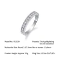 Elegant 925 sterling silver moissanite eternity ring with minimalist stacking design - US Size 9 / Moissanite