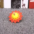 Colorful wooden sun-shaped spinning top toy for children's early educational play - Flower Spinning Top / Orange Yellow