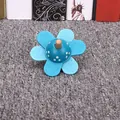 Blue flower-shaped wooden whistle toy for early childhood music education - Flower Spinning Top / Blue