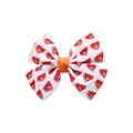 Nœud papillon pour filles avec imprimé tarte à la citrouille, pince festive blanche - - / Style Tarte à la Citrouille (MC068)