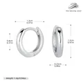 Polierte S925 Sterling Silber Creolen mit 1,2 cm Durchmesser Größenangaben. - 8mm / 925 Silber Weißgold beschichtet