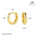 S925 Sterlingsilber vergoldete glatte kleine Creolen mit 0,9 cm Außendurchmesser - 6mm / 925 Silber Gelbgold beschichtet