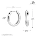 Elegante polierte S925 Sterlingsilber Creolen mit Maßen und einem Gewicht von 3,0 g. - 14mm / 925 Silber Weißgold beschichtet