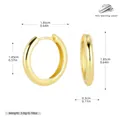 Vergoldete S925 Sterling Silber Creolen mit 1,85 cm Durchmesser und 0,3 cm Breite - 14mm / 925 Silber Gelbgold beschichtet