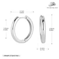 Polished S925 sterling silver hoop earrings with detailed size and weight dimensions - 16mm / 925 Silver White Gold Plated