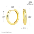 Elegant polished S925 sterling silver hoop earrings with 2.1cm outer diameter dimensions - 16mm / 925 Silver Yellow Gold Plated