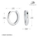 High-polished S925 sterling silver hoop earrings with 1.4cm diameter and 1.9g weight - 10mm / 925 Silver White Gold Plated