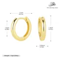 Gold-plated S925 sterling silver small hoop earrings with dimensions and weight info - 10mm / 925 Silver Yellow Gold Plated