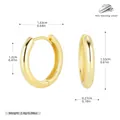 Minimalist S925 sterling silver gold-plated hoop earrings with 1.63cm diameter - 12mm / 925 Silver Yellow Gold Plated