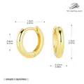 1.2cm gold-plated 925 sterling silver small hoop earrings with size measurements - 8mm / 925 Silver Yellow Gold Plated