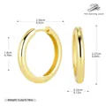 Polished S925 sterling silver gold-plated hoop earrings with precise dimension details - 18mm / 925 Silver Yellow Gold Plated