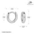 S925 sterling silver hoop earrings with precise dimensions and weight specifications. - 6mm / 925 Silver White Gold Plated