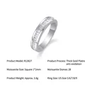 Elegant S925 sterling silver fashion ring featuring channel set baguette moissanite stones - US Size 9 / Premium Moissanite Row Style