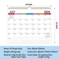 Professional wall calendar 2026 with monthly layout and US holidays for home and office - Minimalist Horizontal Style (2026.7-2027.12)