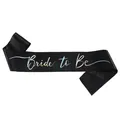 Fascia Bride to Be in raso nero con scritte laser olografiche per addio al nubilato - Tracolla Nera Iridescente / Taglia unica