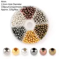 4mm metallic spacer beads in 6 colors for DIY jewelry, 948 pieces in a round box - Box 21 - Six-Color Round Beads Set (948pcs)