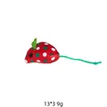 Plush strawberry-patterned mouse cat toy, size 13x3cm and weight 9g - Christmas Polka Dot Mouse