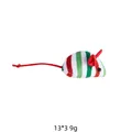 Interactive plush mouse cat toy featuring a vibrant red and green striped pattern - Christmas Striped Mouse