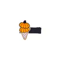 Handmade Thanksgiving pumpkin ice cream embroidery safety hair clip for toddler girls - Pumpkin Ice Cream Style (MC055)