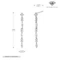 Boucles d'oreilles pendantes élégantes en argent S925 avec zircons 5A et dimensions détaillées - Argent 925 plaqué or blanc