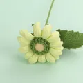 Hand-knitted green crochet flower daisy style perfect for unique gift decoration - Afghan Cream Sunflower / Green
