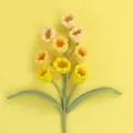 Beautifully handmade yellow crochet lily of the valley flowers for romantic gifts - 9-Head Lily of the Valley Branch / Gradient Yellow
