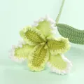 Exquisite handmade crochet lily flower crafted from light green and white knitting yarn - Parrot Tulip Branch / Gradient Green