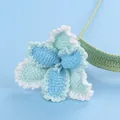 Blue and white handmade crochet lily flower knitted gift for elegant home decoration - Parrot Tulip Branch / Gradient Blue
