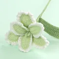 Beautiful hand-knitted crochet lily flower in light green and white yarn finish - Parrot Tulip Branch / Green