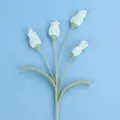 Handmade crochet flowers in light blue yarn for Valentine's Day gift decoration - Lantern Flower Branch / Blue