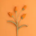 Handmade orange crochet rose flower variant for home decor and Valentine's Day gifts - Lantern Flower Branch / Orange