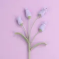 Elegant hand-crocheted lavender flower handmade with premium purple yarn for gifts - Lantern Flower Branch / Light Purple