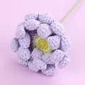 Exquisite handmade purple crocheted flower with yellow center and green stem for gifts - African Daisy Stem / Purple
