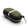 Durable olive green hard shell case for cycling sunglasses with a portable carabiner clip - Glasses Case 2 Only (Without Glasses)