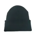 Trama dettagliata del berretto in maglia nero basic per il calore autunnale e invernale - Nero